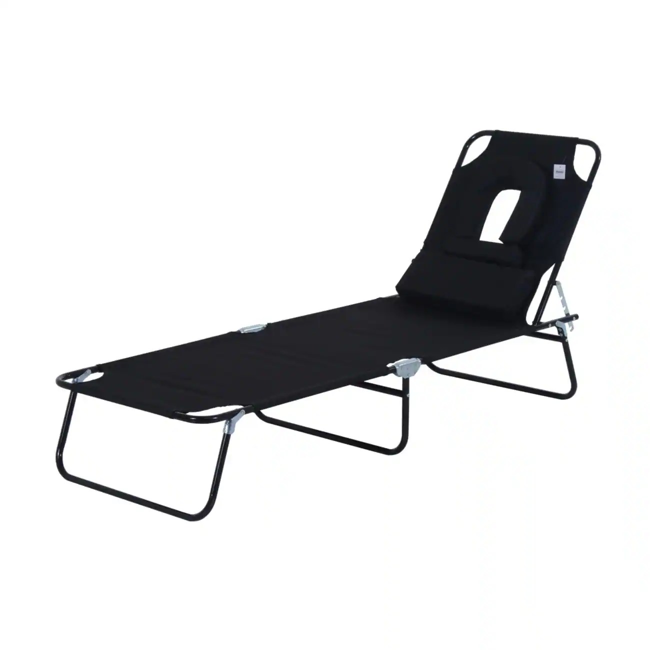 Outsunny Sun Lounger 84B002BK Steel, Oxford Black