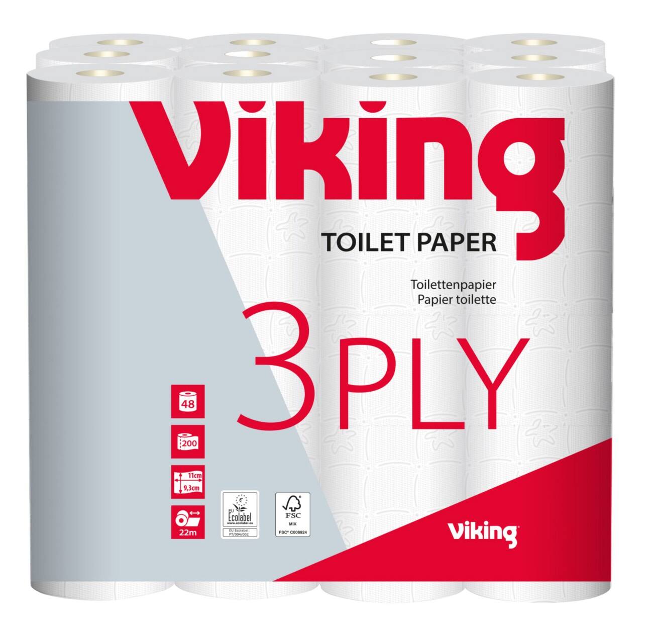 Viking Standard Toiletpapier 3laags 48 Rollen à 200 Vellen Viking