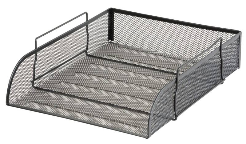 Office Depot Mesh Brievenbakje Zwart A4 Draadgaas 25,5 x 33,5 x 7 cm Viking Direct NL