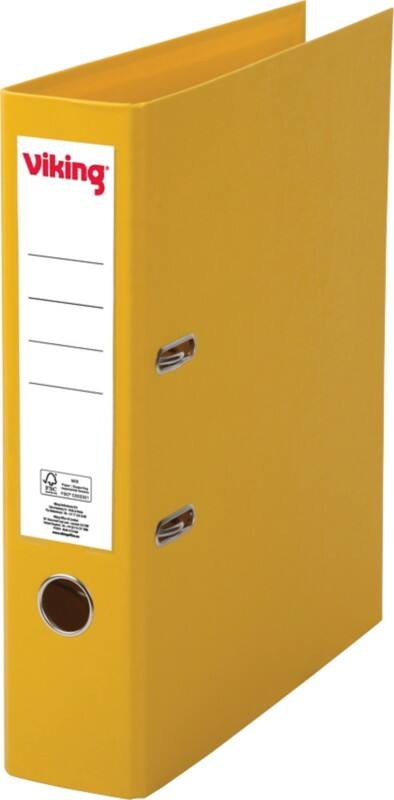 Viking Ordner A4 staand 75 mm Geel 2 ringen PP (Polypropeen) Mat Staand