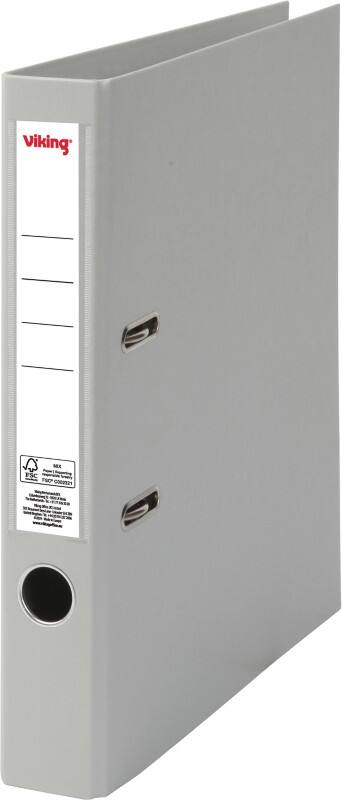 Viking Ordner A4 staand 50 mm Grijs 2 ringen PP (Polypropeen) Mat