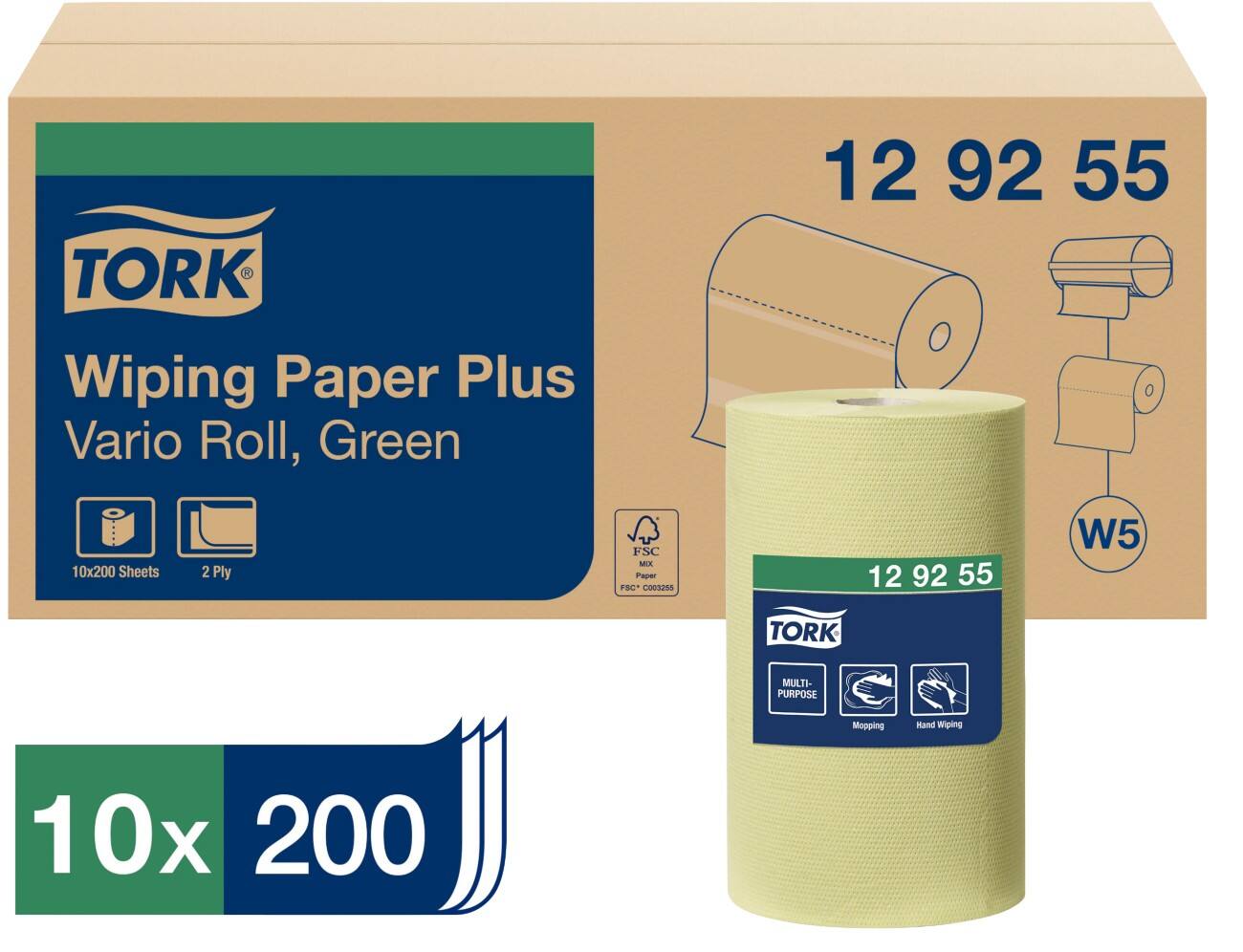 Tork Poetspapier W5 Rol Groen 10 Rollen à 200 Vellen Viking Direct NL