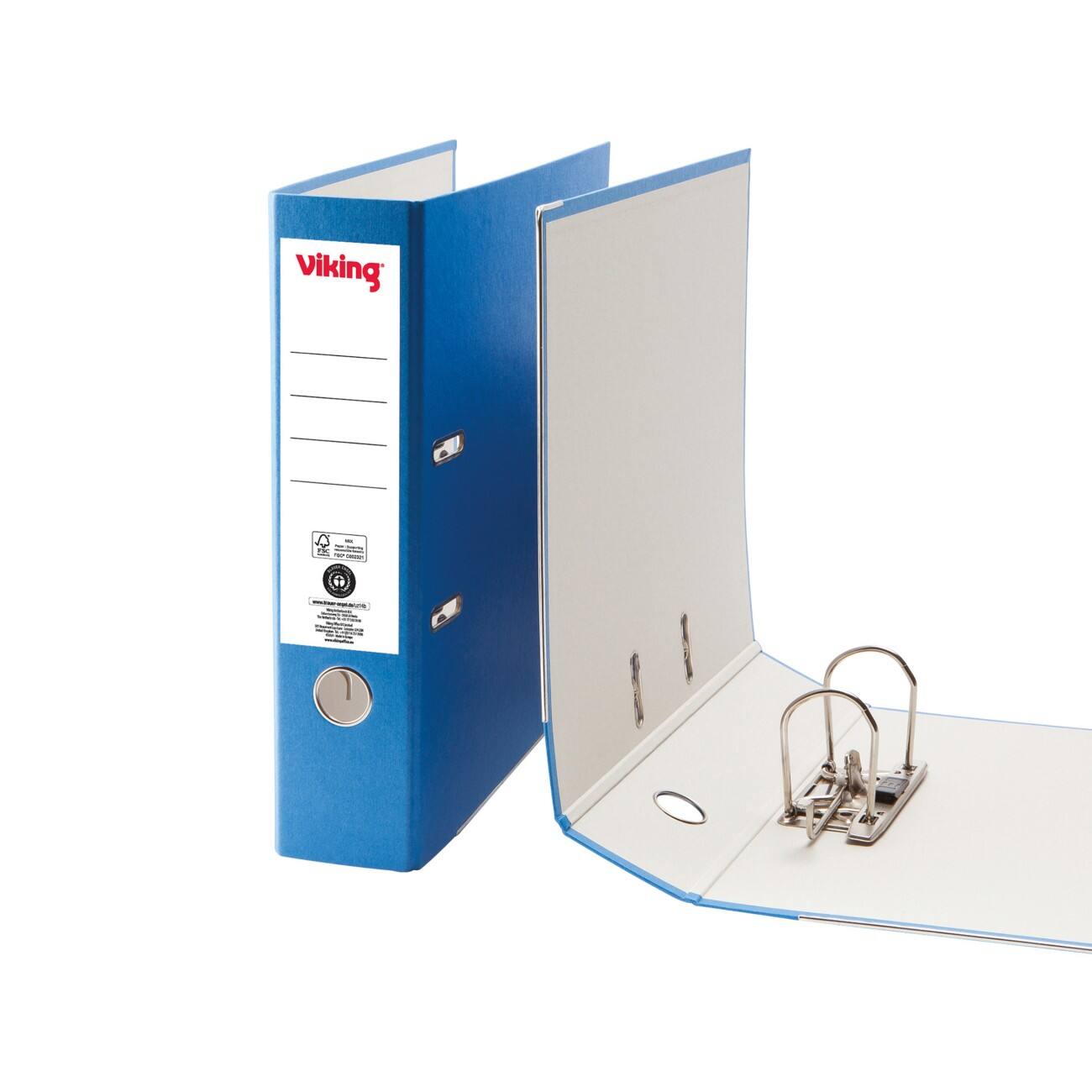Viking Ordner A4 75 mm Blauw 2 ringen Karton Mat Staand Viking Direct NL