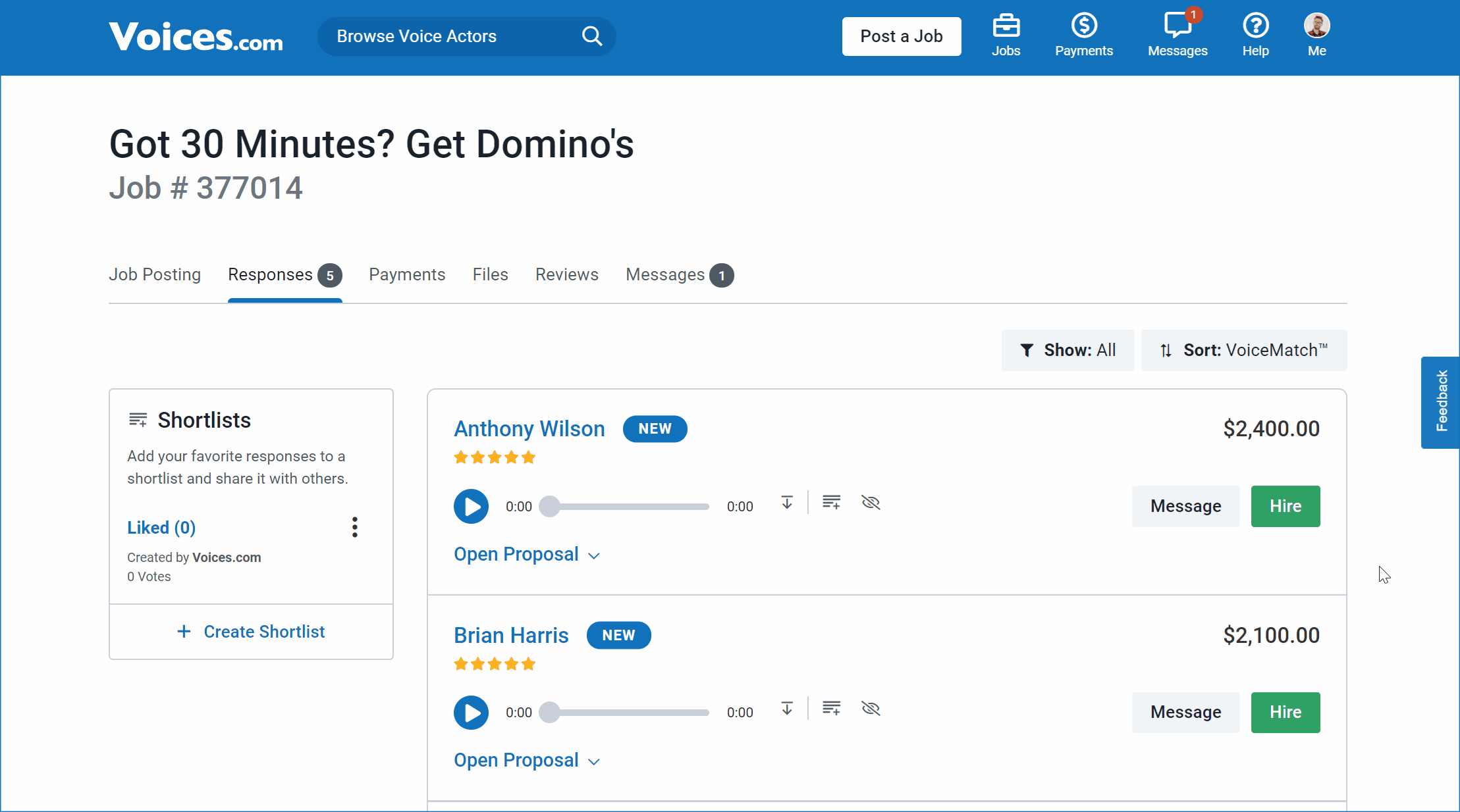 Hire and Work Faster with Shortlists, Favorites and Rehiring Voices