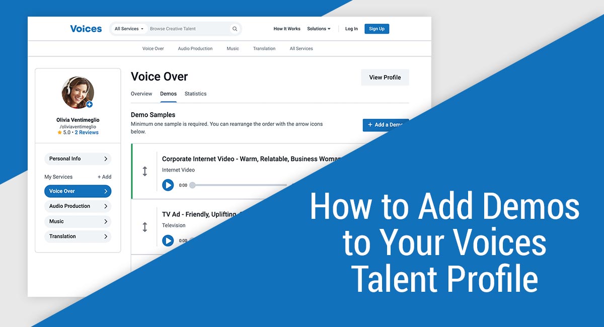 Adding Voice Over Demos To Your Profile Voices Voices