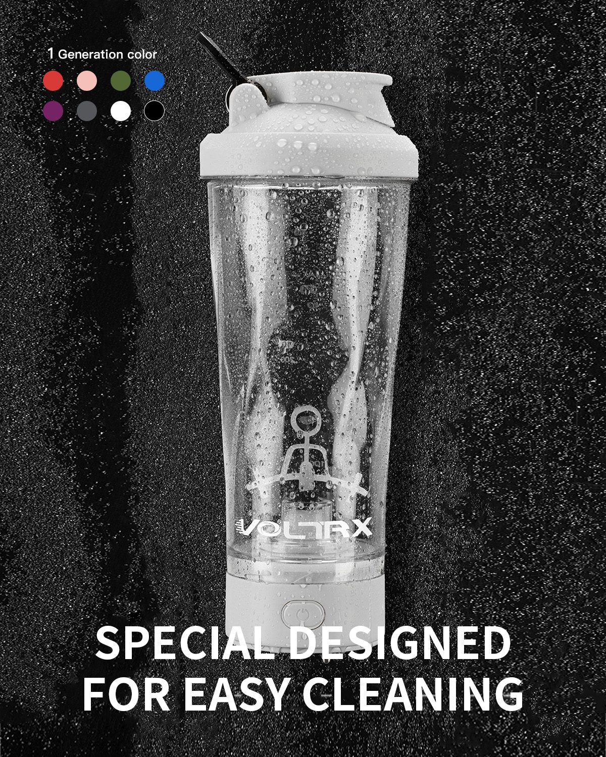 VOLTRX Vortex Electric Protein Shaker Bottle White
