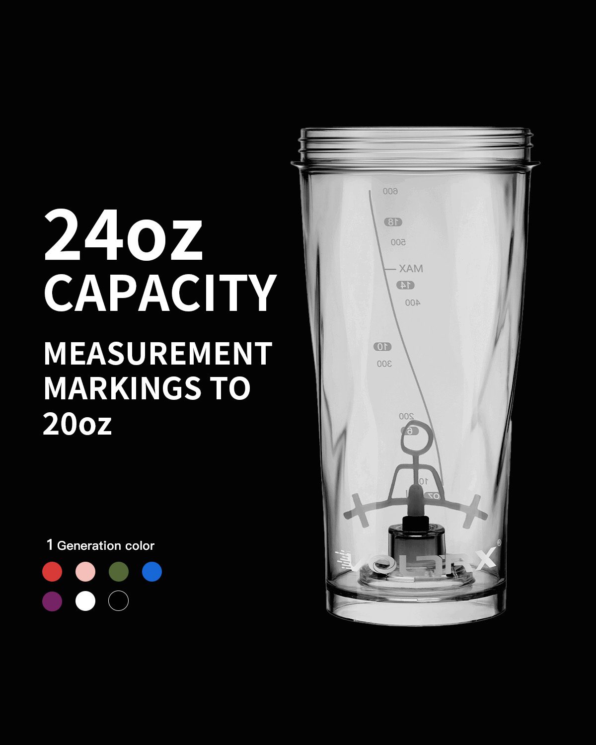 VOLTRX Vortex Electric Protein Shaker Bottle White