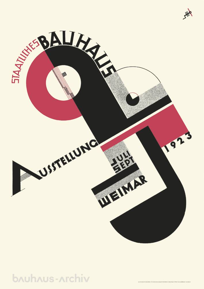 poster joost schmidt plakat zur bauhausausstellung 1923 bauhaus