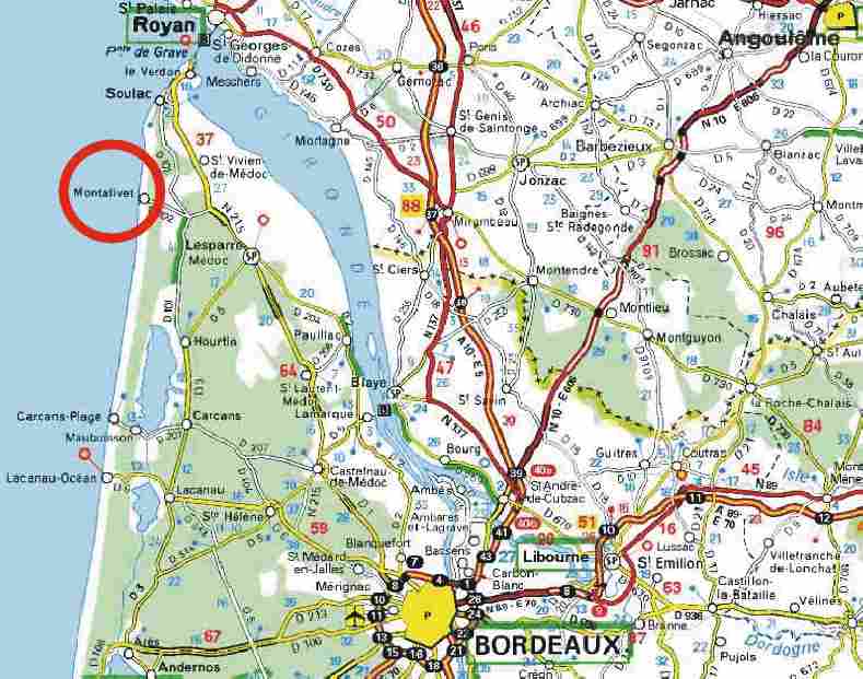 Carte Routiere Medoc 33 Carte du Medoc Medoc Tourisme