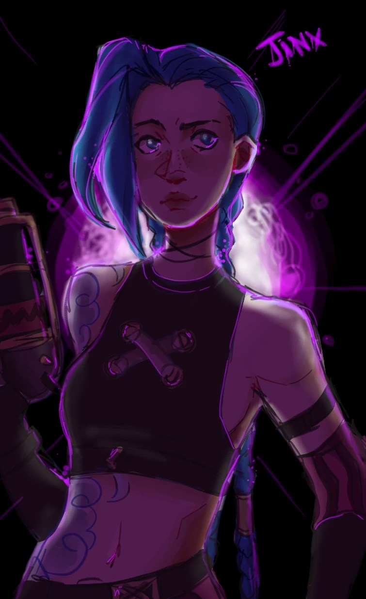 jinx art on chromebook, dont upvote w/o comment Fandom