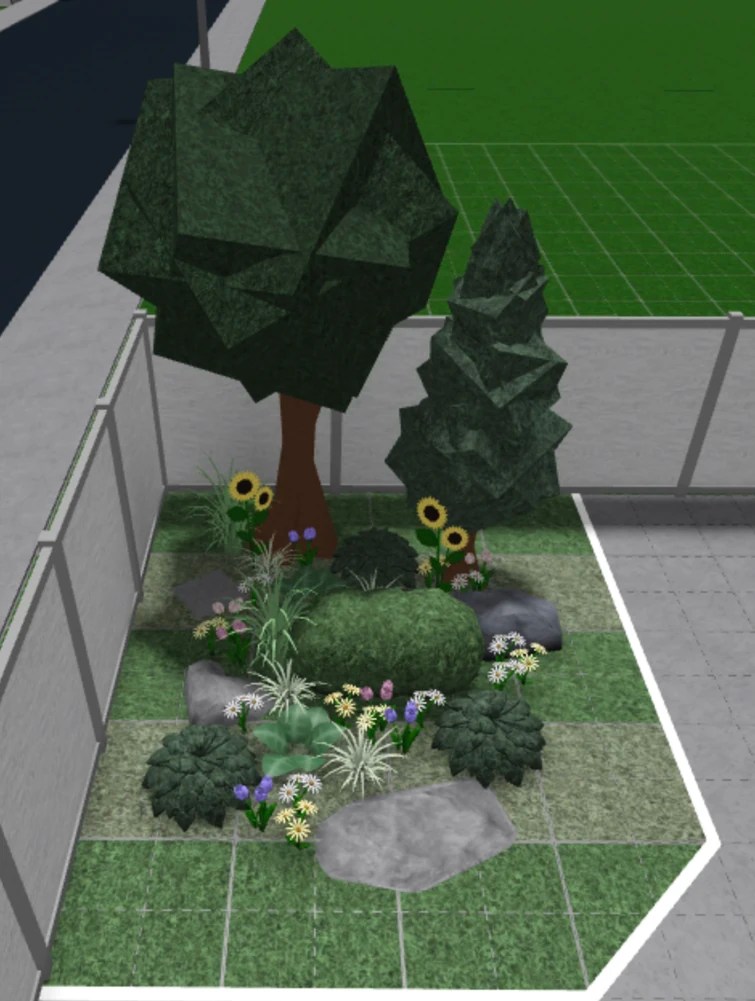 How To Make A Pretty Garden In Bloxburg Garden Design Ideas