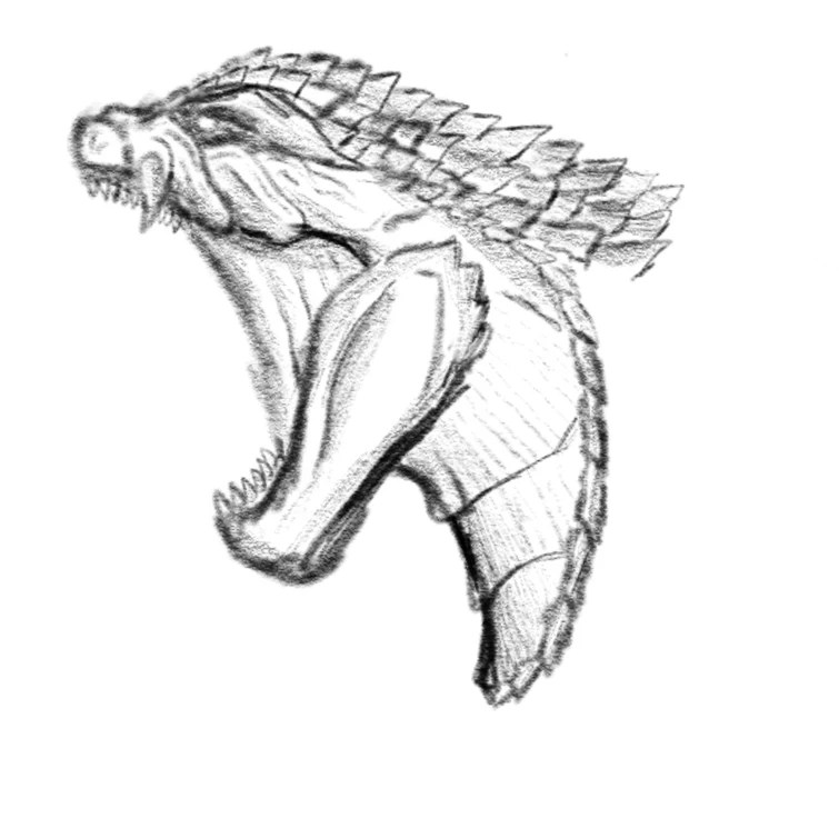 Godzilla Ultima head sketch Fandom