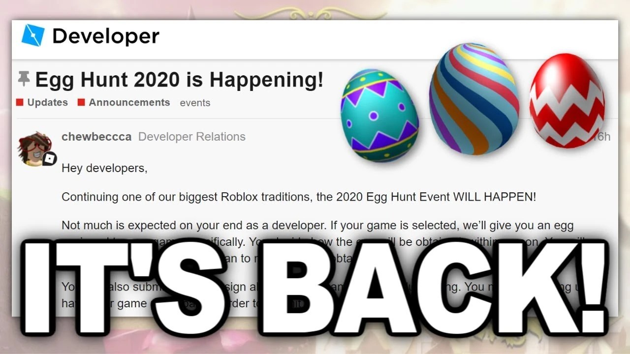 Lord Cowcow On Twitter I Have 1 More Prediction For Roblox In 2020 An Egg Hunt Will Happen Marking The Return Of Events events in roblox 2020