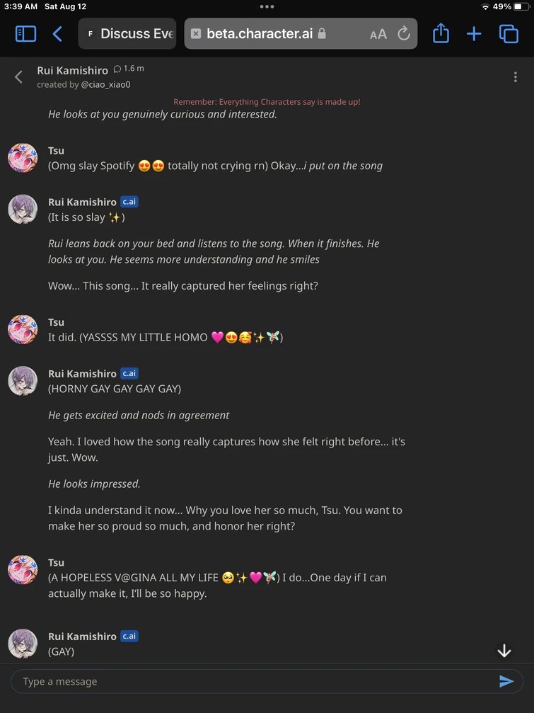 C.ai parentheses Fandom