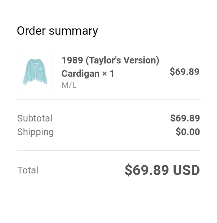 I got the 1989 cardigan!! | Fandom