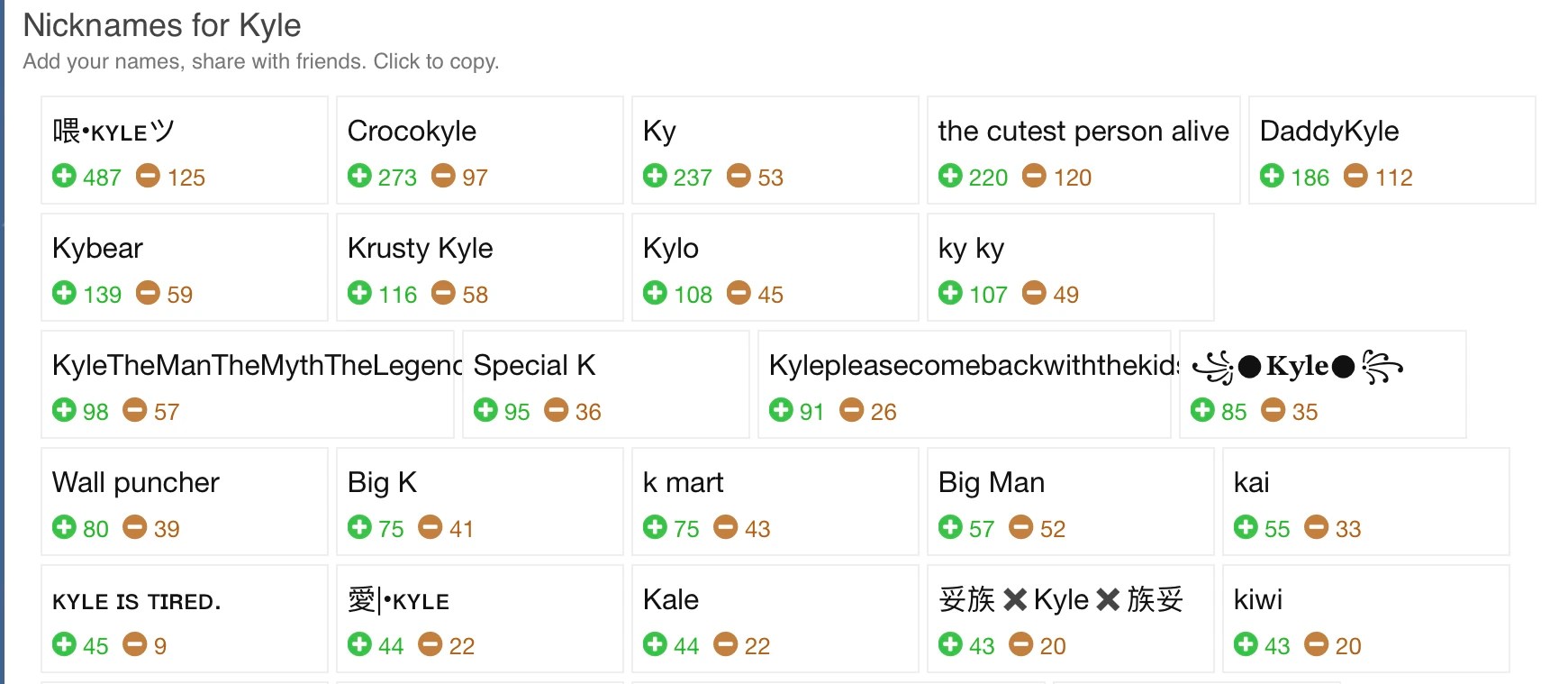 I searched up nicknames for Kyle Fandom