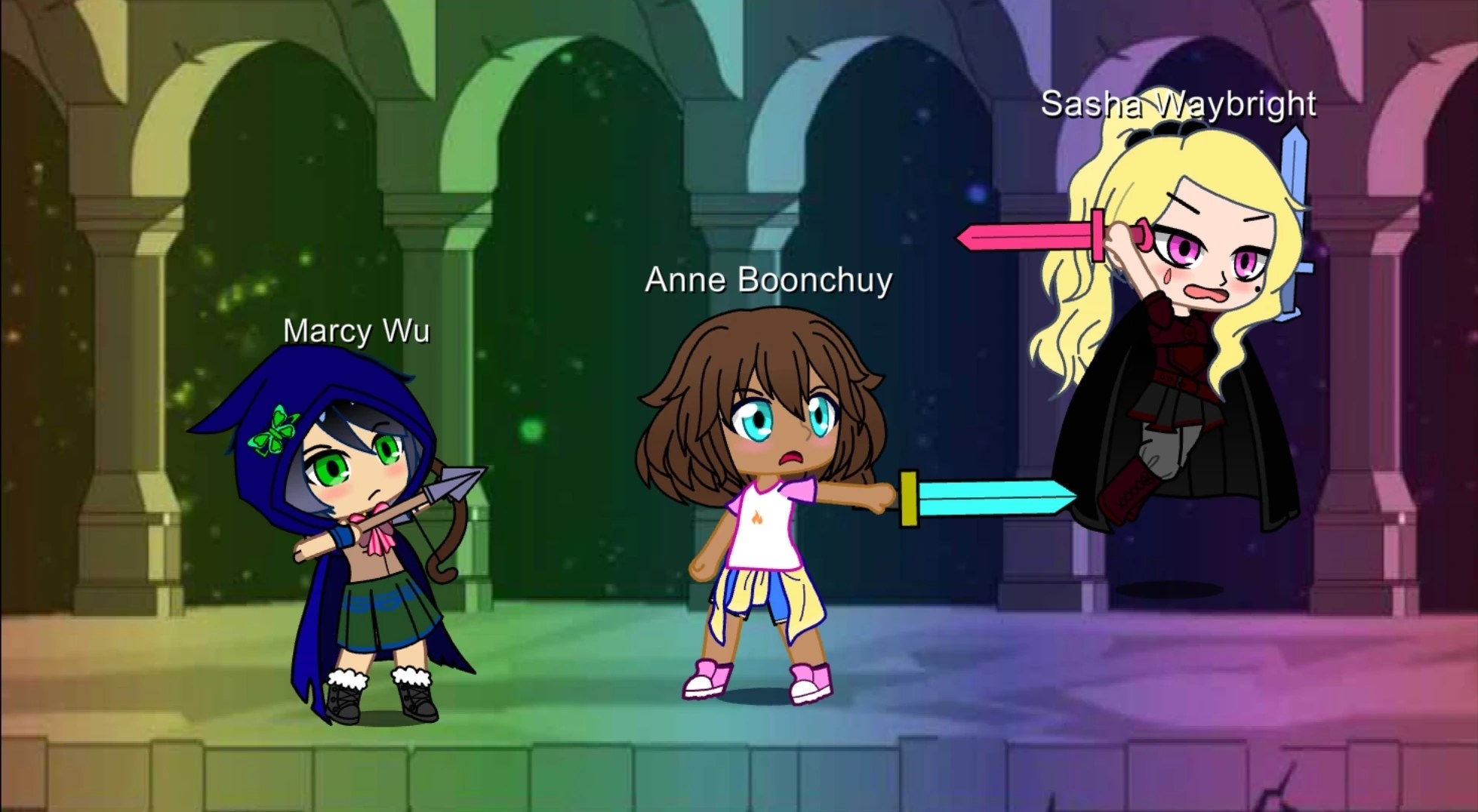 Anne, Sasha , and Marcy in Gatcha life Fandom