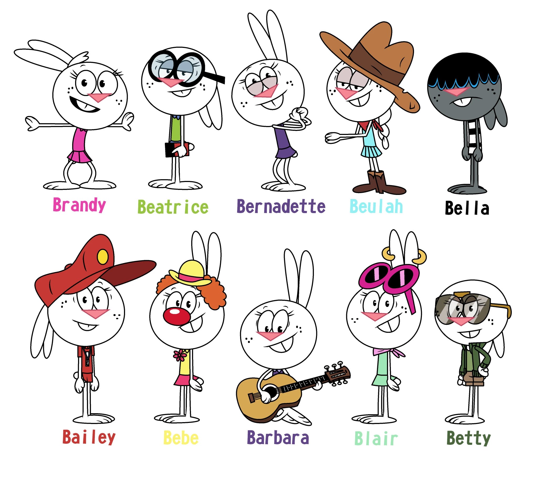 Loud Rabbit Sisters Drawings and their Genderbent Versions (Not from me