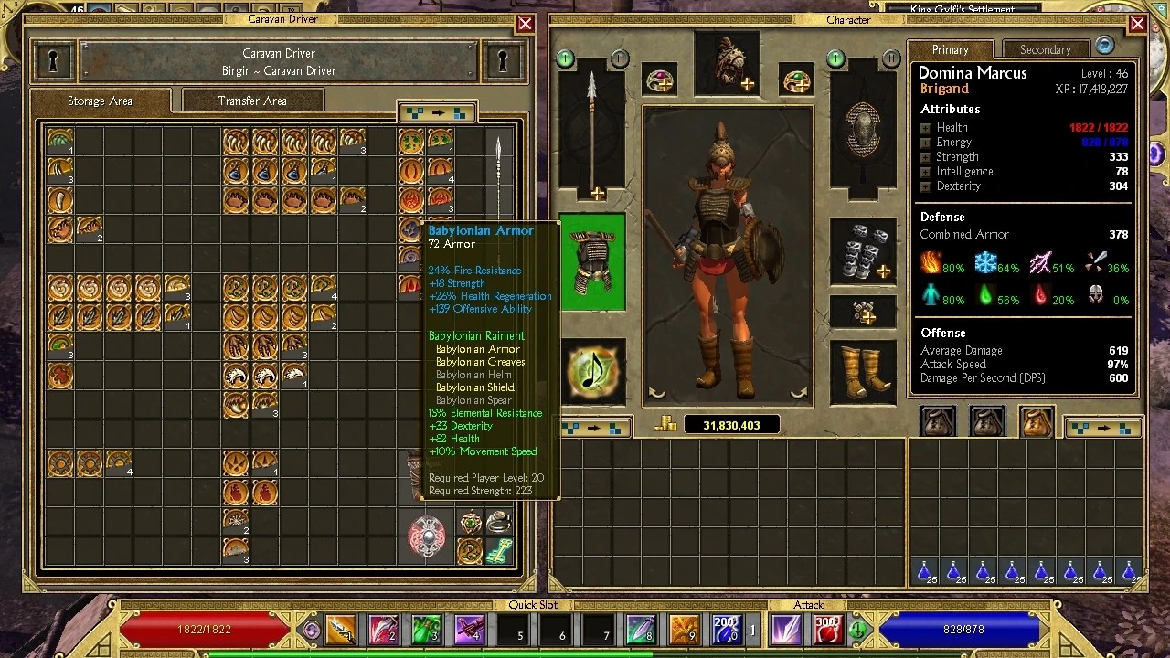 My Brigand wearing old gear Babylonian Armor Fandom