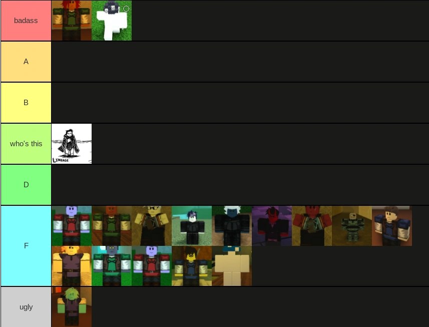 super serious rogue lineage races tier list Fandom