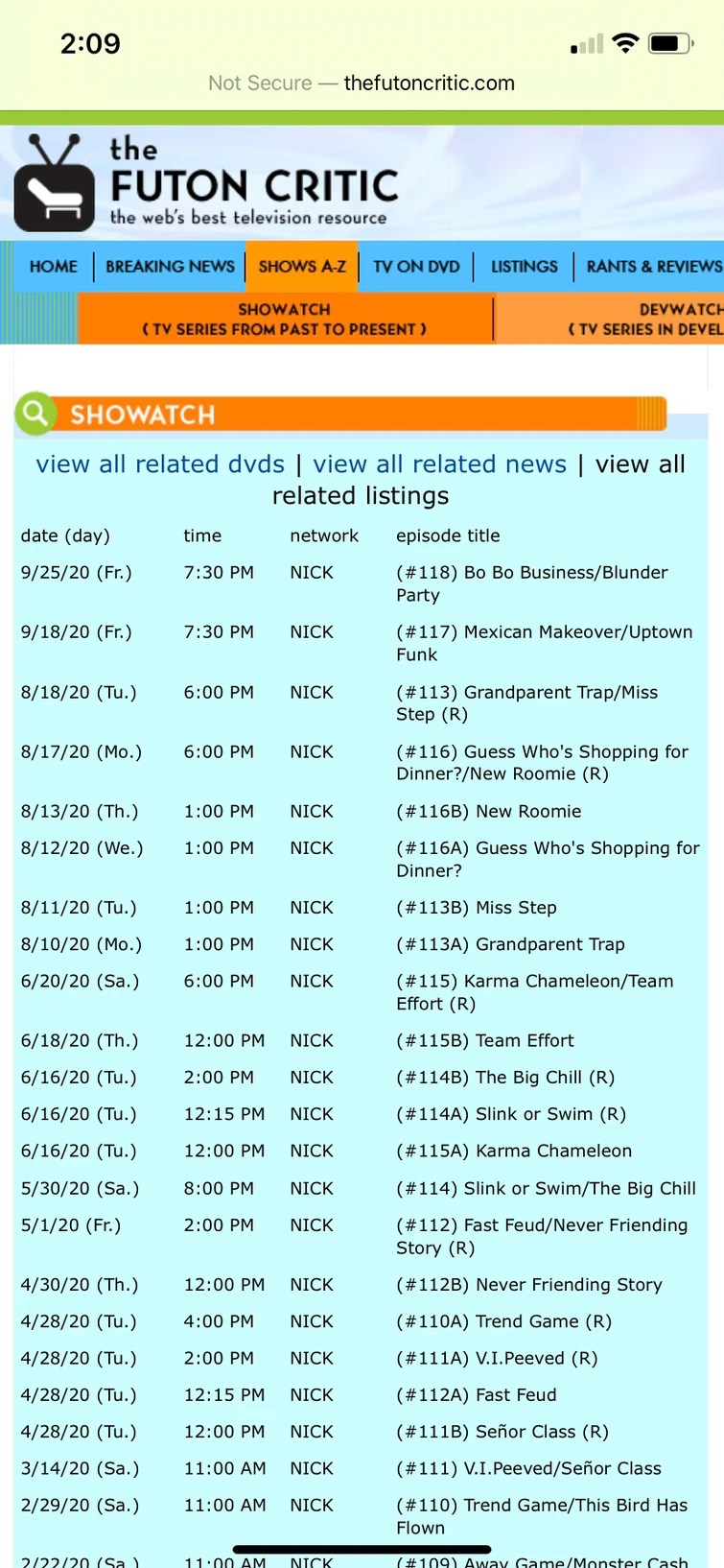 Futon critic updated Fandom