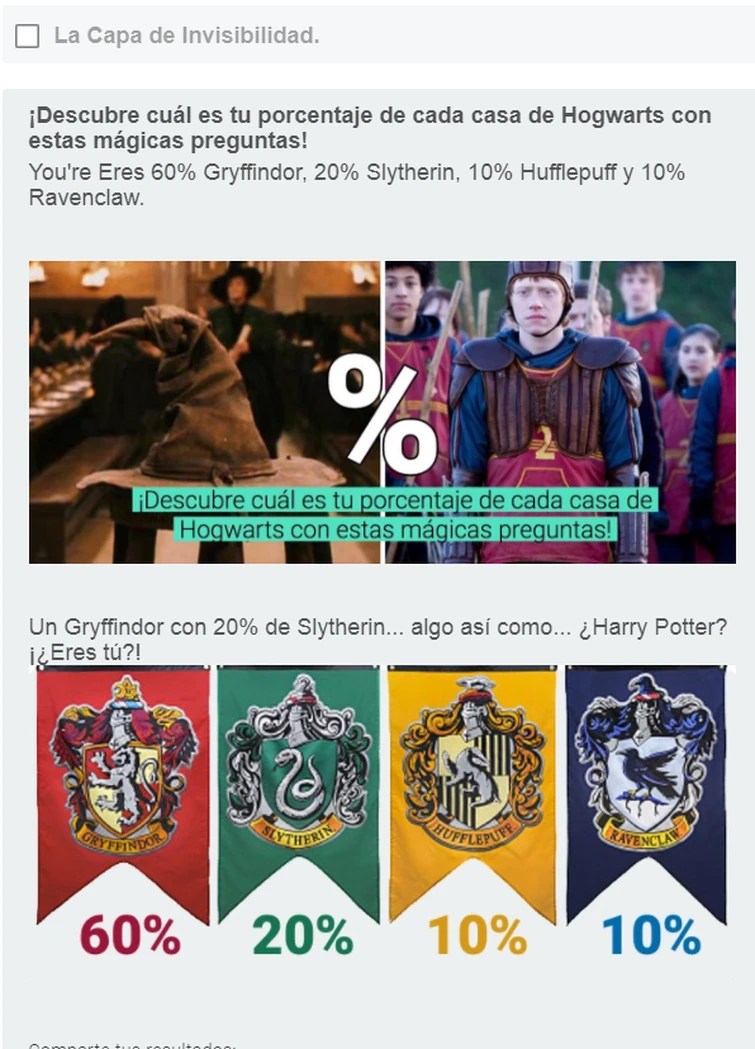 Aprender acerca 115+ imagen test de harry potter para las casas