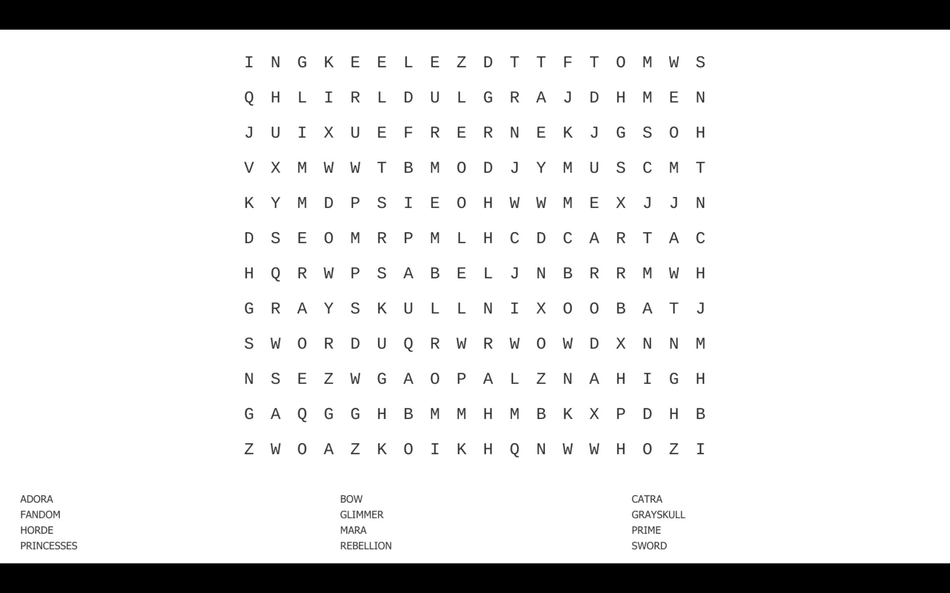 I made a Shera word search Fandom