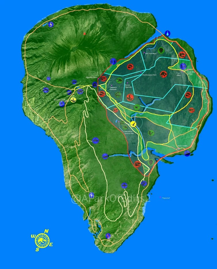 Edit 5 Realistic Isla Nublar map Fandom