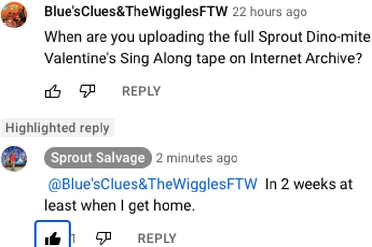 Full tape of the Sprout's Dinomite Valentine's Sing Along block Fandom