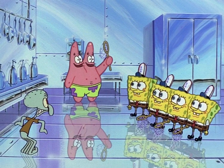 1997 years later, Squidward will meet SpongeTron, SpongeTron X,Y,Z and PaTron Fandom