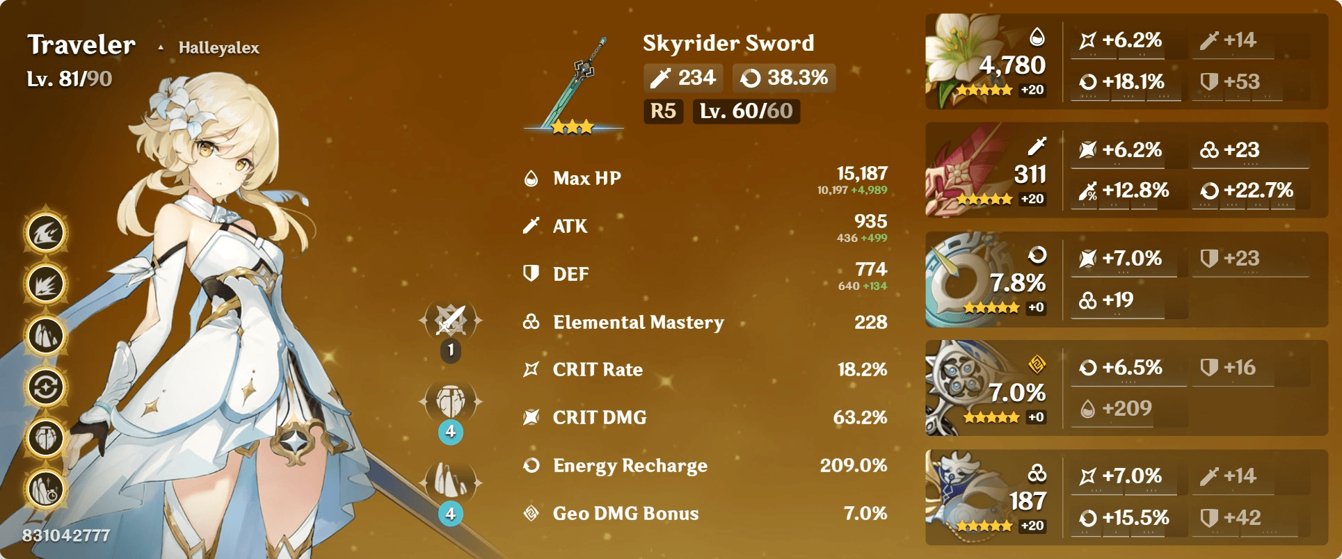 Genshin Impact Best Build For Traveler Geo BEST GAMES WALKTHROUGH