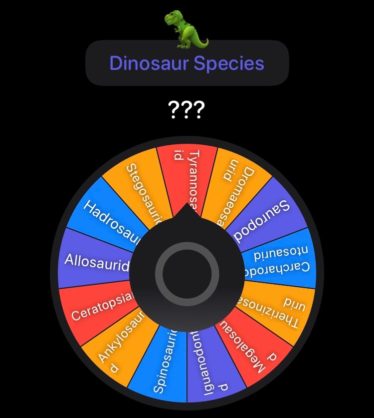 A random Dinosaur generator wheel I made Fandom