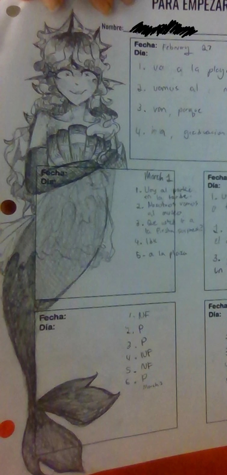 why is it more satisfying to draw on my schoolwork than draw on a blank