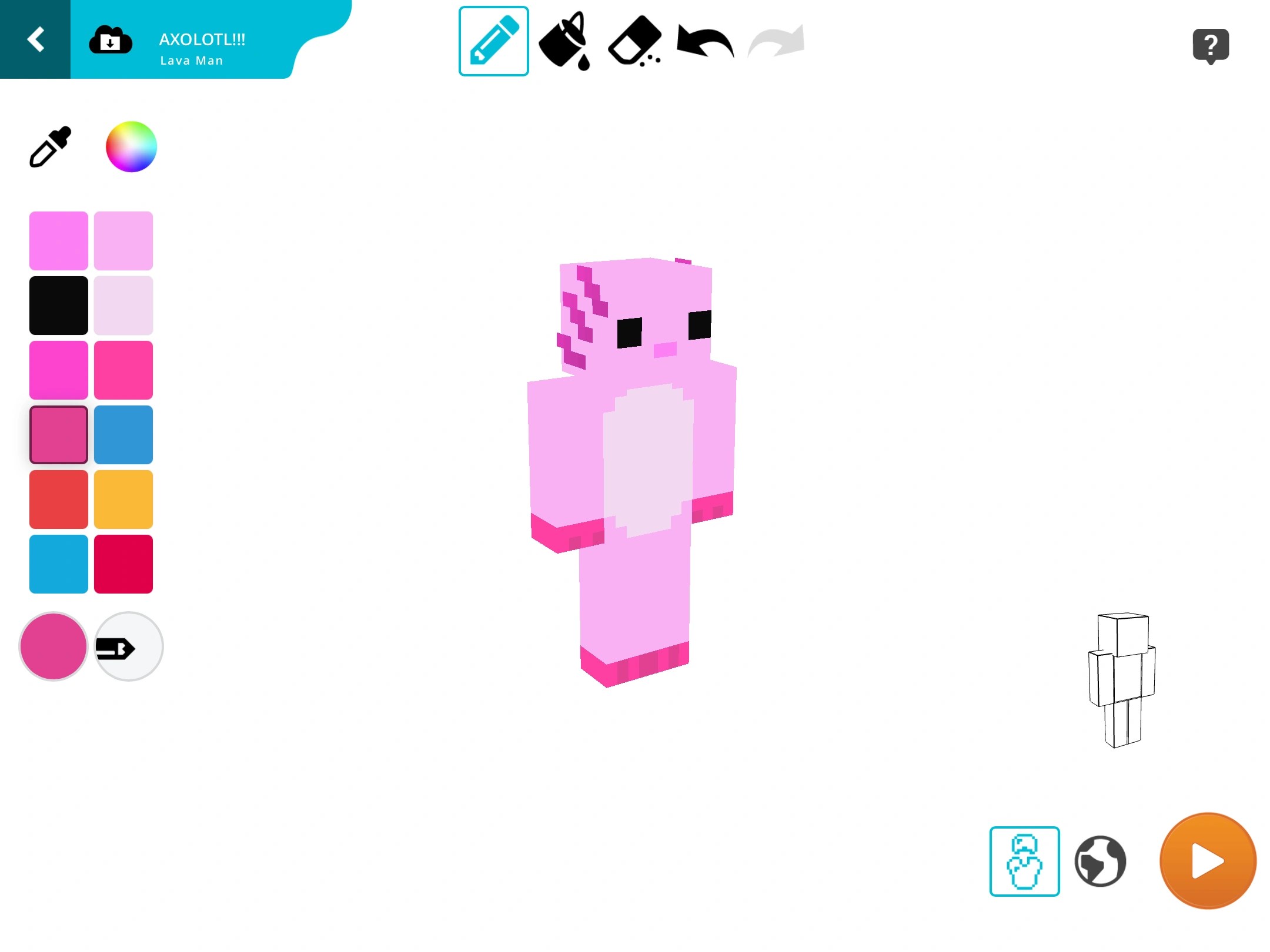 Axolotl Minecraft skin for Pocket Edition) Fandom