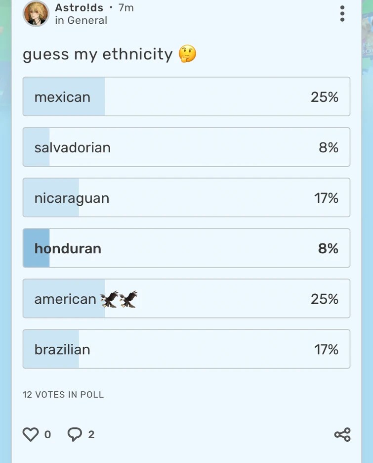 i just realized i put ethnicity and not nationality. Fandom