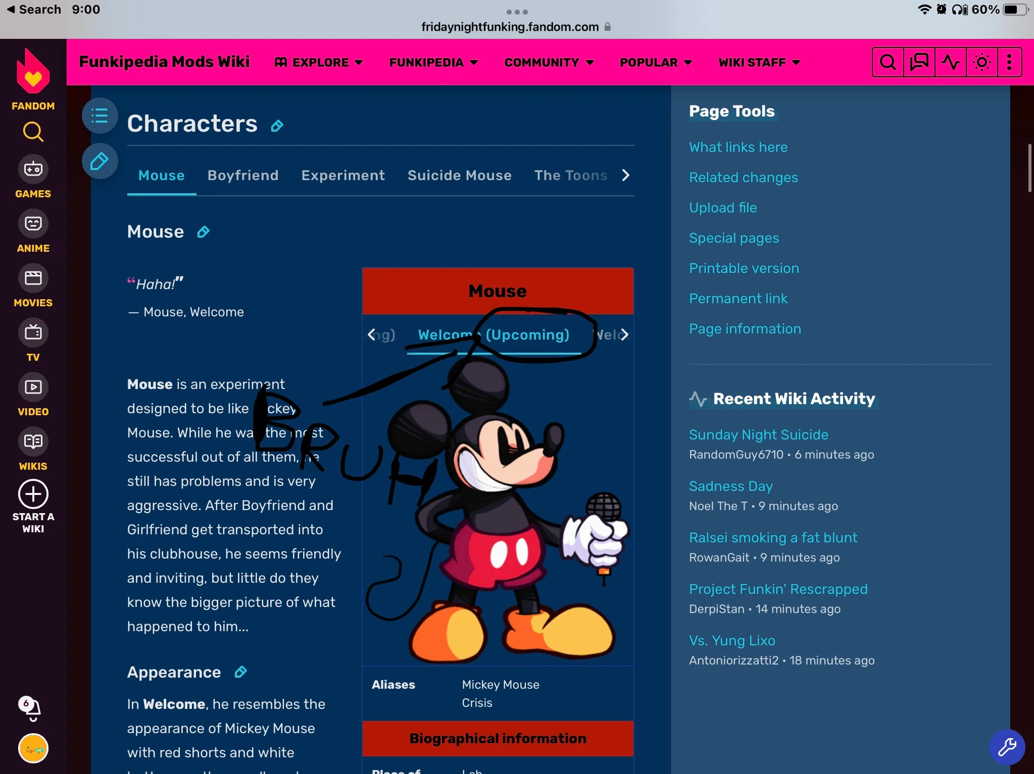 Are you kidding me whoever edited the vs mouse page Fandom