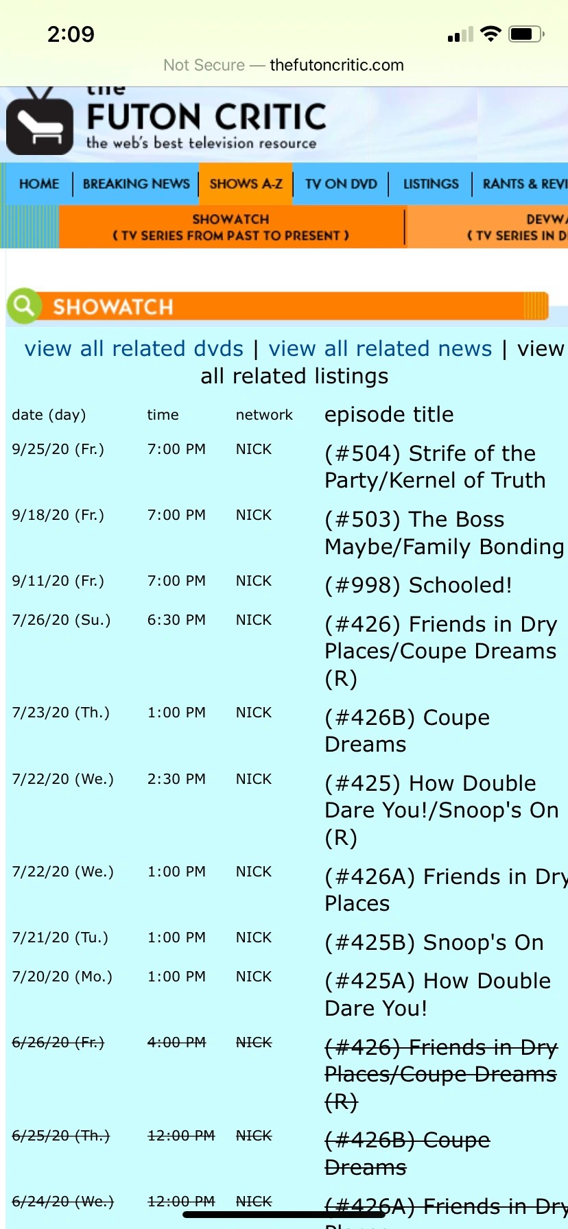 Futon critic updated Fandom