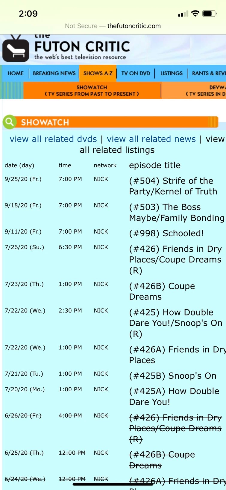 Futon critic updated Fandom