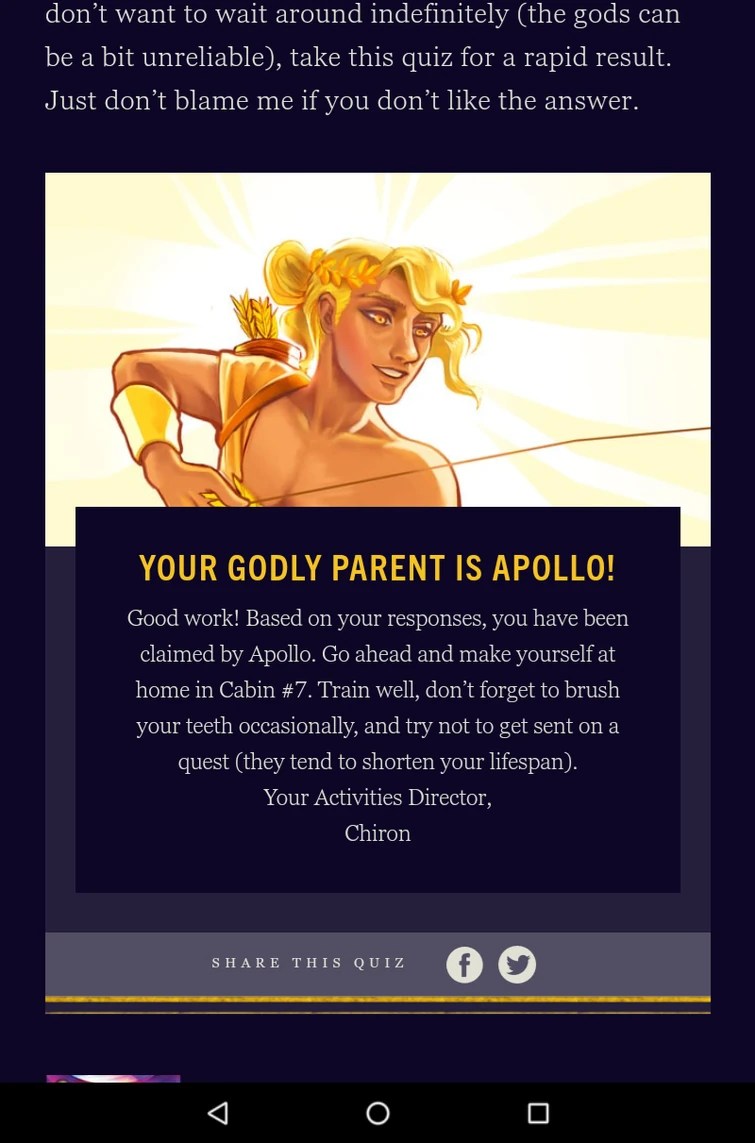Read Riordan's Official Godly Parent Quiz Fandom
