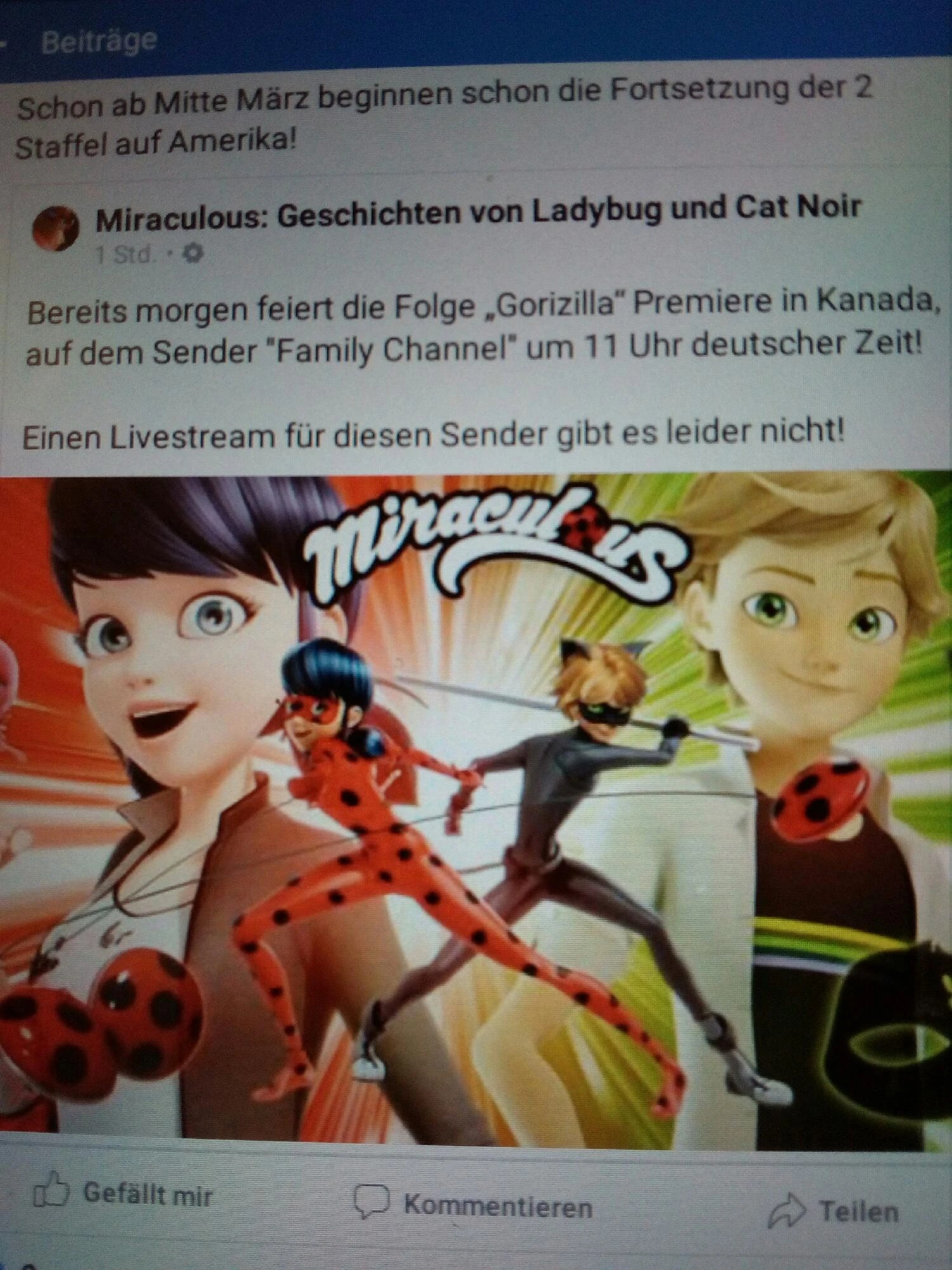 Bericht aus der offiziellen Website Miraculous! Diskussionen