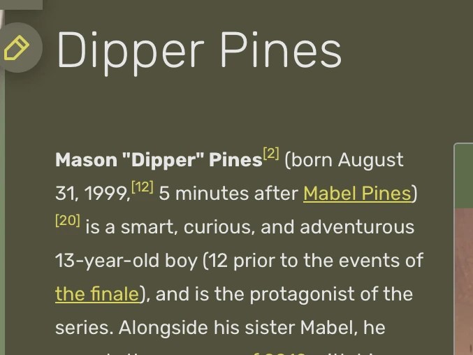 I Dipper’s real name isn’t Dipper Fandom