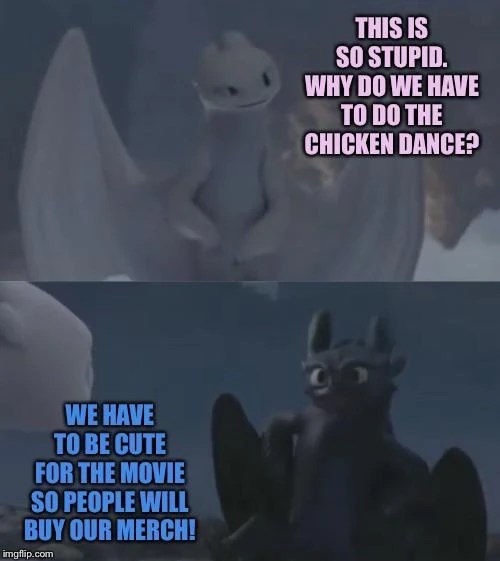 Toothless Dancing In Front Of Light Fury Meme And Hiccup Thumbs Up