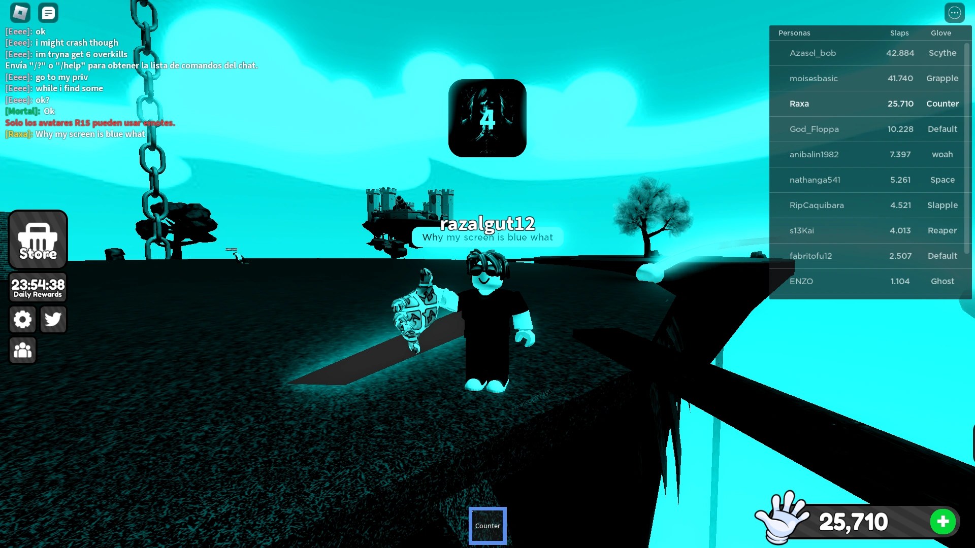 What, why is my screen blue Fandom