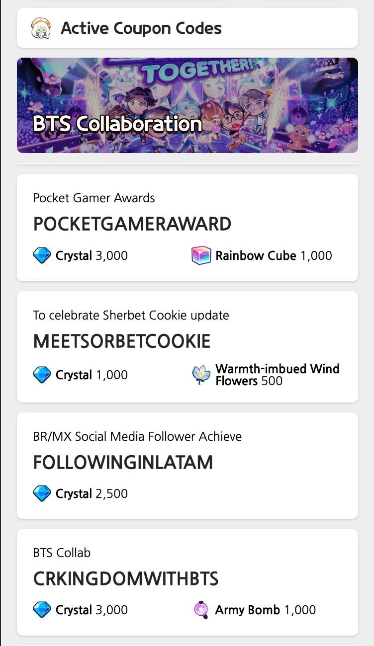 NEW COUPON!! 3000 Crystals, 1000 Rainbow Cubes!! and checkout active