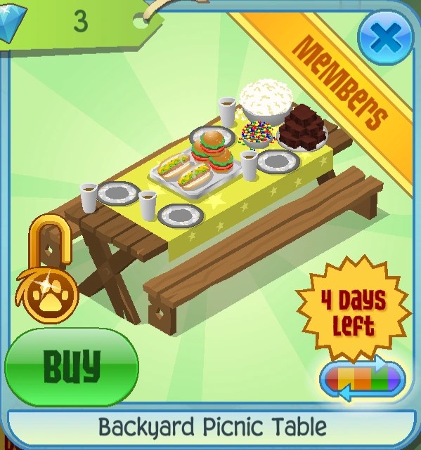 Backyard Picnic Table Animal Jam Classic Wiki Fandom