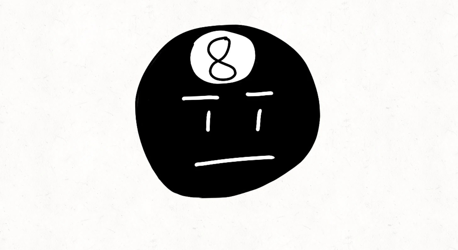 Drawing 8Ball in 3 different drawing apps because I have no soul and
