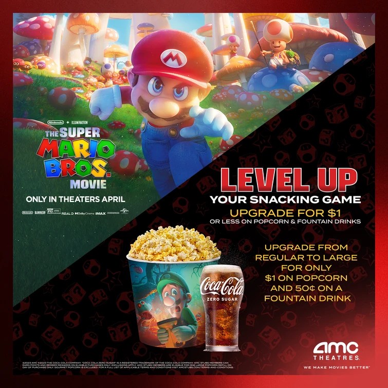 AMC theaters are selling mario movie popcorn buckets. Fandom
