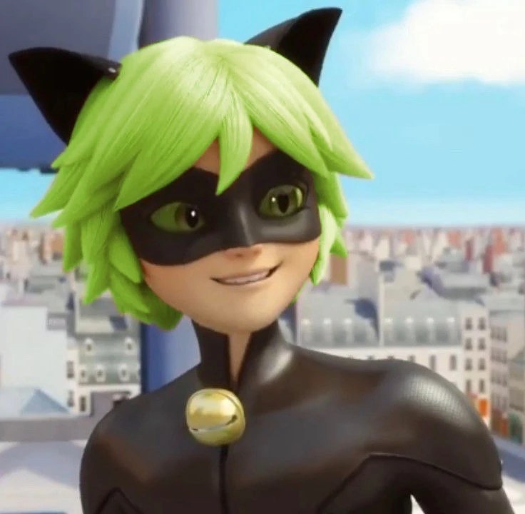 Cat Noir with green hair + Zoé with Marc’s hair Fandom