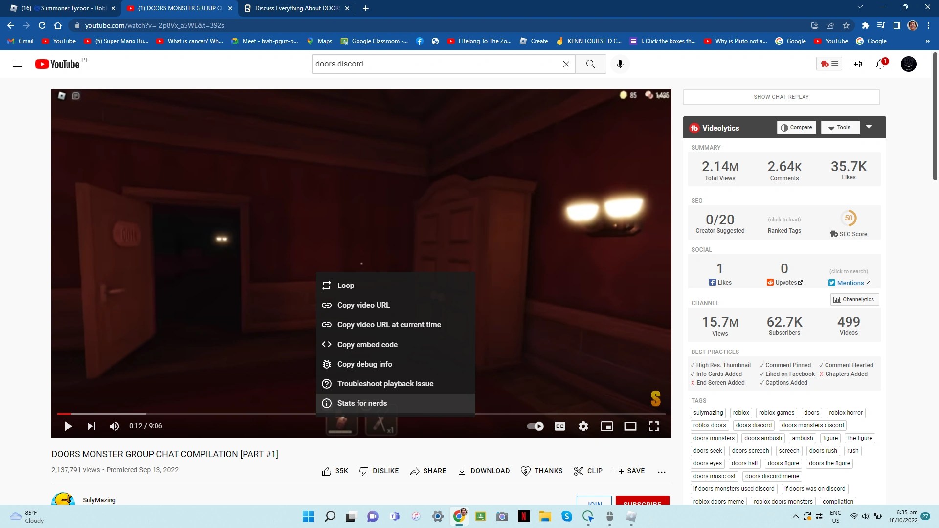 this literally popped up while watching a doors discord video "stats