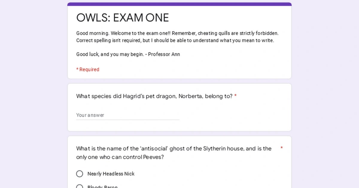 OWLS Exam One Fandom